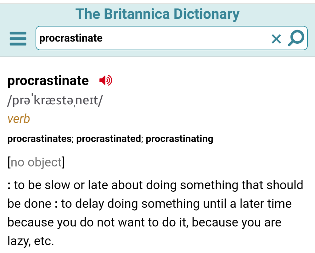 Procrastination and Laziness